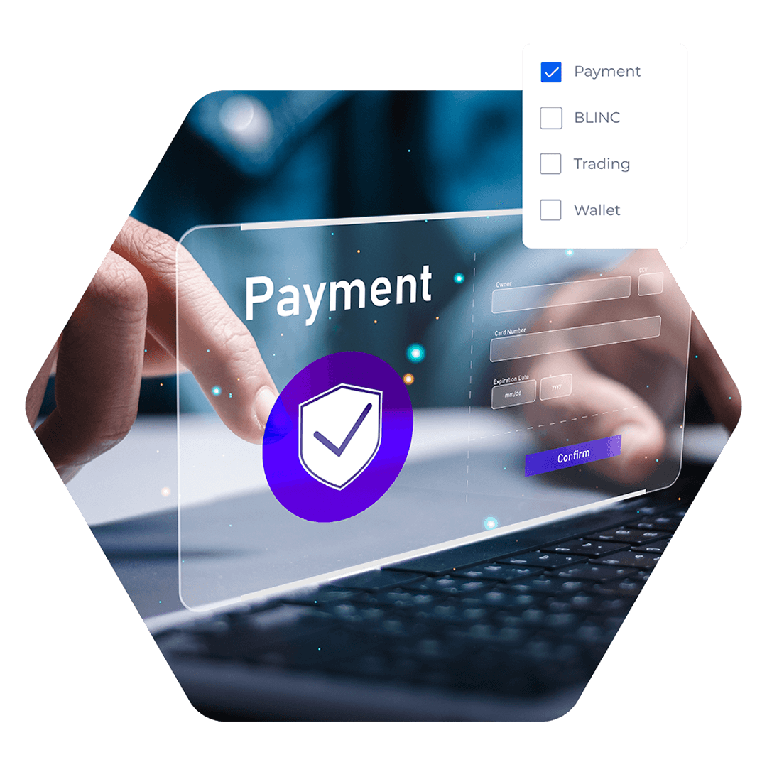 crypto payments illustration secure tick